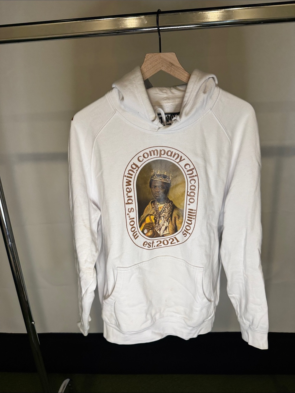 Moors brewing White Logo Hoodie - Large
